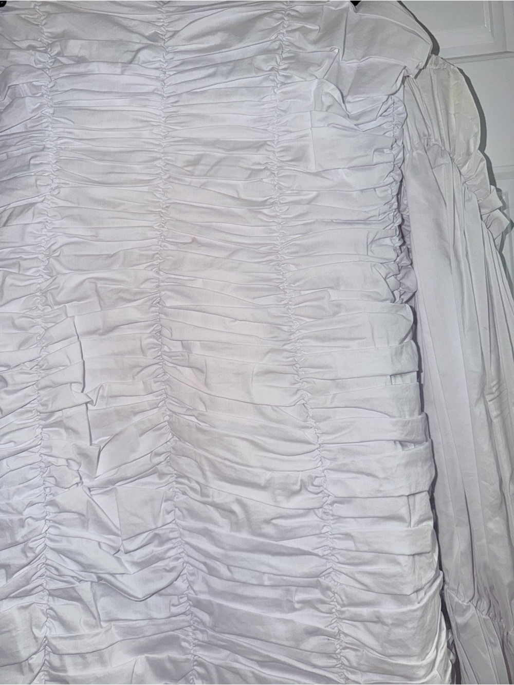 White Ruched Off-Shoulder Dress - Picture 2 of 9